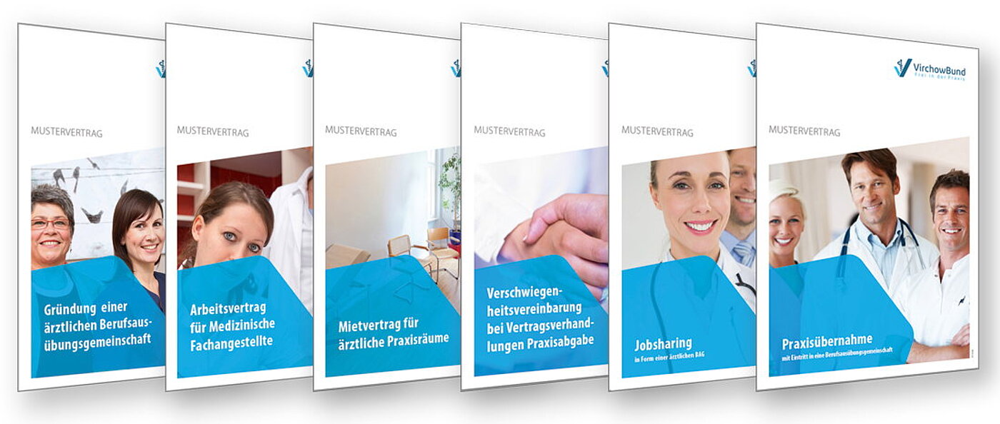 Vorschauansicht mehrerer Musterverträge zur Praxisübernahme
